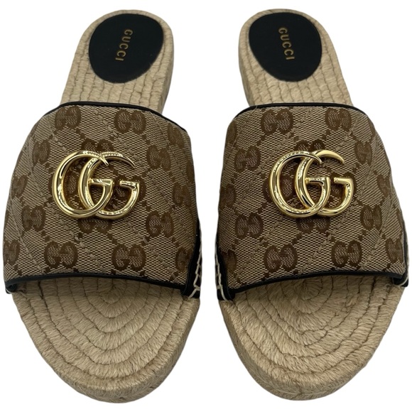 Gucci GG Matelasse Canvas Espadrille Sandal - Picture 2 of 11